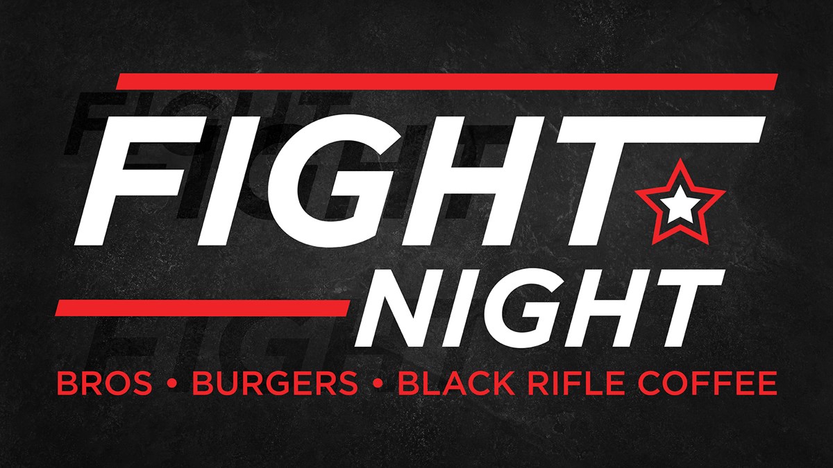 HFBC Event Artwork: FIGHT NIGHT - BROS • BURGERS • BLACK RIFLE COFFEE