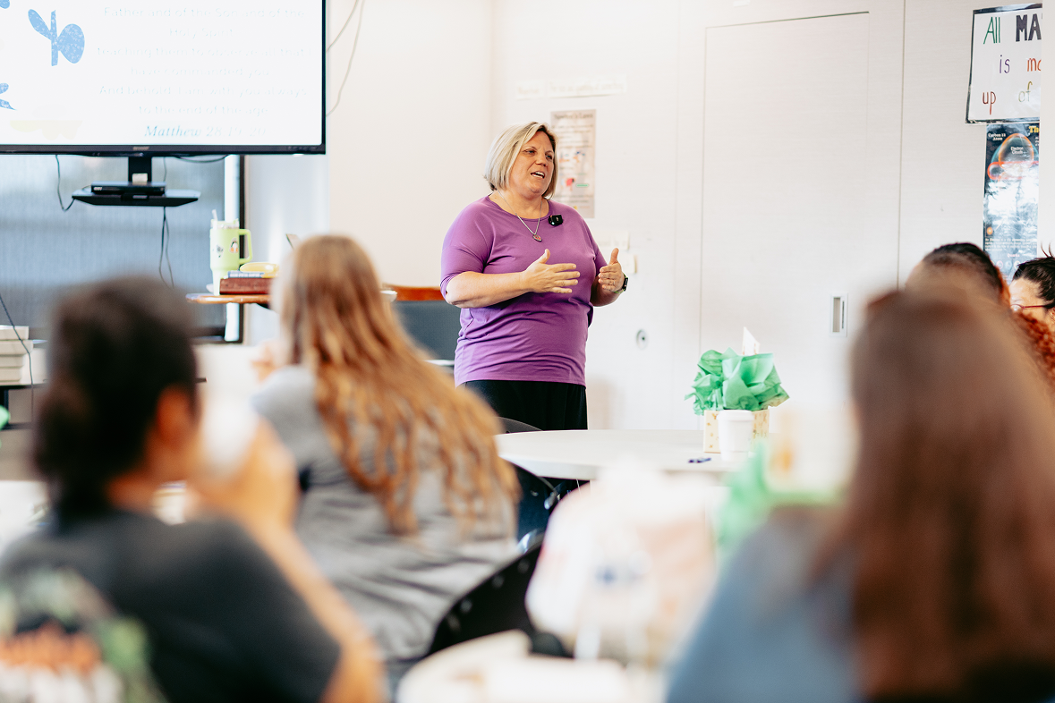 sunday school teacher teaching a class at HFBC